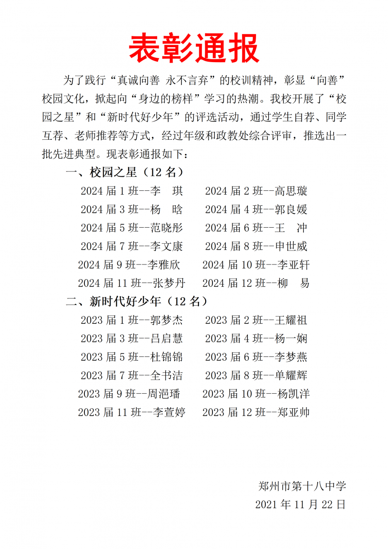郑州市18中2021-2022学年“校园之星”“新时代好少年”表彰名单_01.png